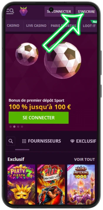 Malina Casino Bouton d'inscription