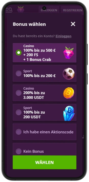Malina Casino Willkommensbonus