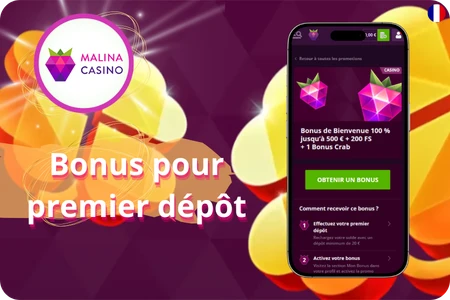 Malina Casino bonus Premier dépôt