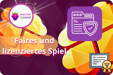 Malina Casino Lizenz und faires Spiel