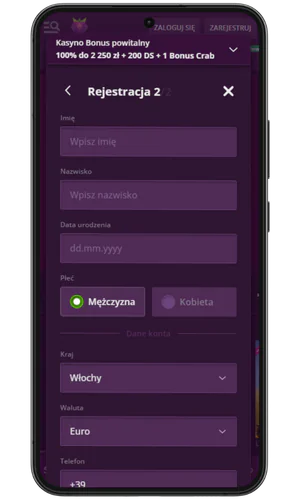 Wprowadzenie danych osobowych