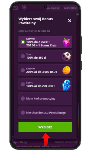 Wybierz bonus