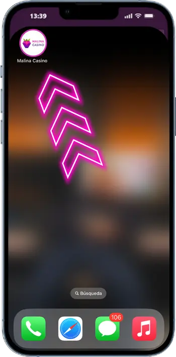 Malina Casino App icono pantalla inicio